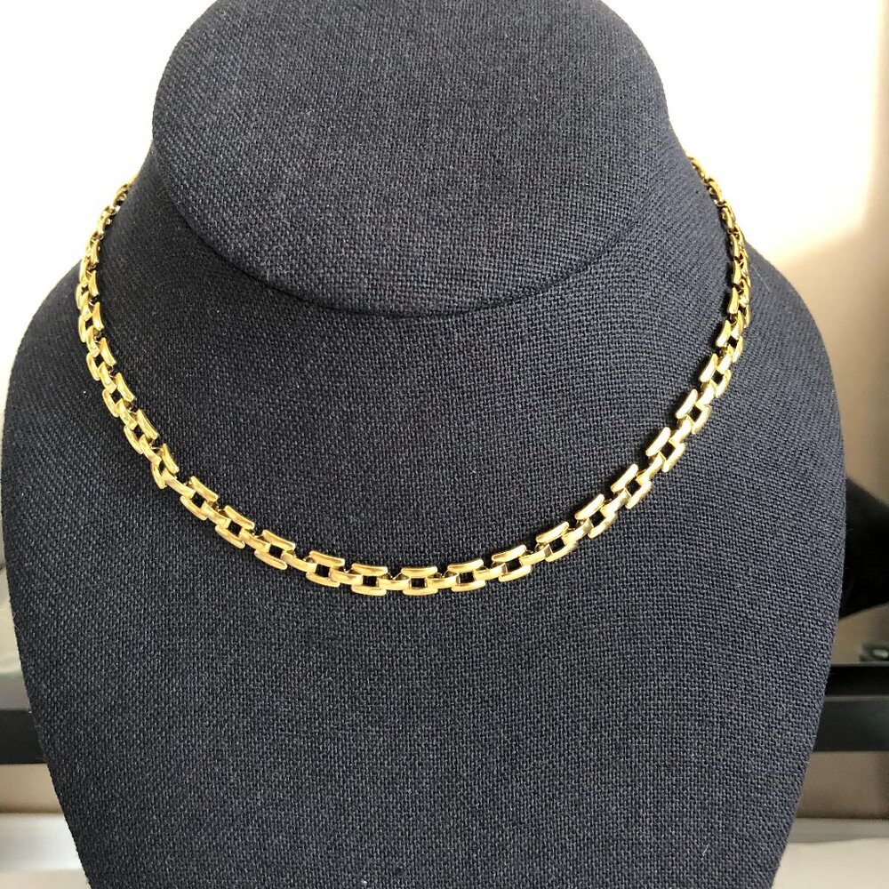 Watch  Style Chain Link Choker - 18K Gold-Plated - Picture 3 of 5